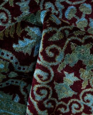 Contemporary Overdyed Wool Hand Knotted Red Runner 2' 8" x 4' 5"