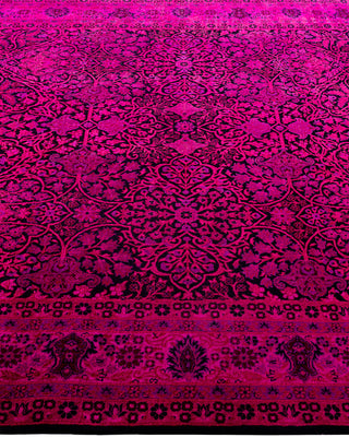Contemporary Hand-Knotted Overdyed Pink Area Rug 5' 10" x 9' 1"