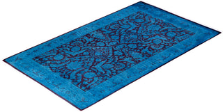Fine Vibrance, One-of-a-Kind Hand-Knotted Area Rug  - Blue, 4' 2" x 7' 1"