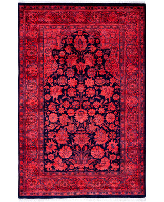 Overdyed Hand-Knotted Wool Modern-Contemporary Orange Area Rug 4' 2" x 6' 4"