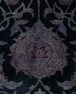 Contemporary Overdyed Wool Hand Knotted Black Runner 2' 7" x 16' 3"