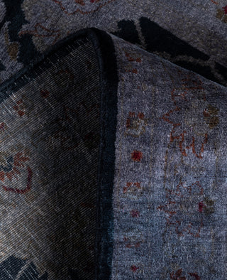 Contemporary Overdyed Wool Hand Knotted Black Runner 2' 7" x 16' 3"