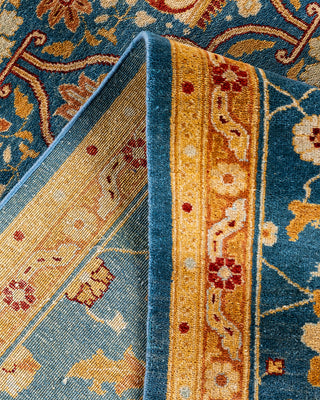 Traditional Hand-Knotted Blue Area Rug 9' 1" x 11' 10"