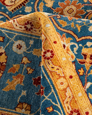 Traditional Hand-Knotted Blue Area Rug 9' 1" x 11' 10"