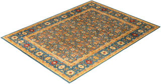 Traditional Hand-Knotted Blue Area Rug 9' 1" x 11' 10"