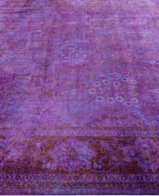 Contemporary Overdyed Wool Hand Knotted Purple Area Rug 7' 10" x 10' 4"