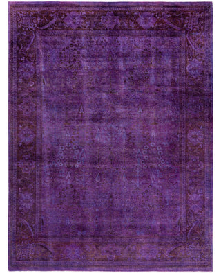 Contemporary Overdyed Wool Hand Knotted Purple Area Rug 7' 10" x 10' 4"