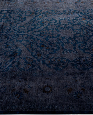 Contemporary Overdyed Wool Hand Knotted Navy Area Rug 6' 1" x 8' 9"
