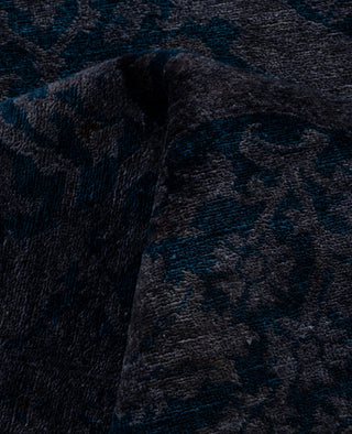 Contemporary Overdyed Wool Hand Knotted Navy Area Rug 6' 1" x 8' 9"