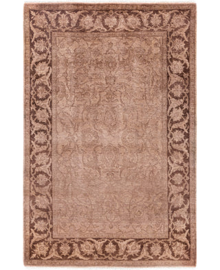 Contemporary Overdyed Wool Hand Knotted Beige Area Rug 4' 0" x 6' 1"