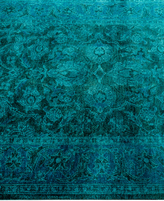 Contemporary Overdyed Wool Hand Knotted Green Area Rug 3' 1" x 5' 2"