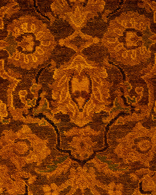 Overdyed Hand-Knotted Brown Runner 2' 7" x 15' 10"