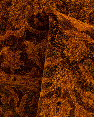 Overdyed Hand-Knotted Brown Runner 2' 7" x 15' 10"