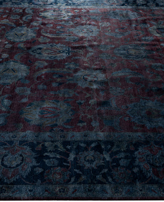 Contemporary Overdyed Wool Hand Knotted Black Area Rug 7' 10" x 10' 4"
