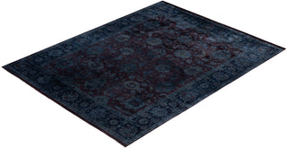 Contemporary Overdyed Wool Hand Knotted Black Area Rug 7' 10" x 10' 4"