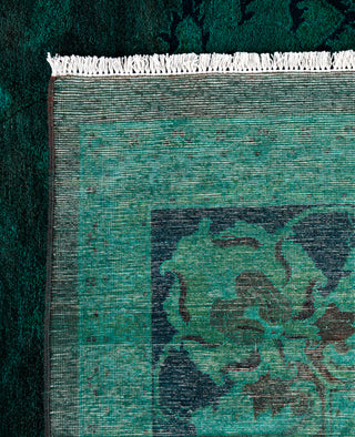 Overdyed Hand-Knotted Wool Modern-Contemporary Green Area Rug 8' 1" x 10' 6"