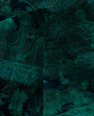 Overdyed Hand-Knotted Wool Modern-Contemporary Green Area Rug 8' 1" x 10' 6"