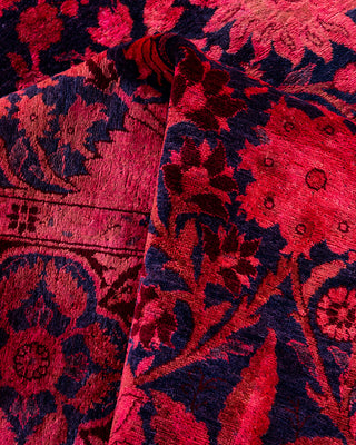 Contemporary Hand-Knotted Overdyed Pink Area Rug 6' 4" x 8' 10"