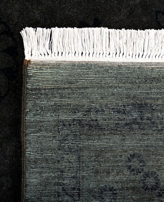 Contemporary Overdyed Wool Hand Knotted Black Round Area Rug 6' 0" x 6' 1"