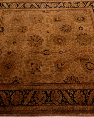 Contemporary Hand-Knotted Overdyed Brown Square Area Rug 4' 8" x 4' 10"