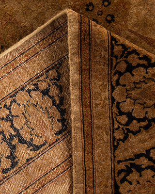 Contemporary Hand-Knotted Overdyed Brown Square Area Rug 4' 8" x 4' 10"