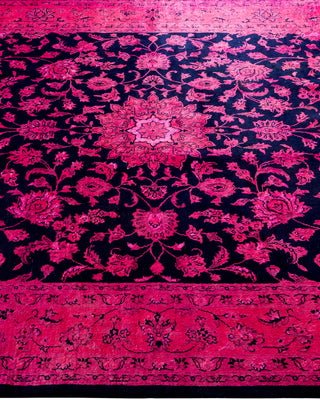 Modern Overdyed Hand Knotted Wool Pink Area Rug 4' 8" x 6' 10"