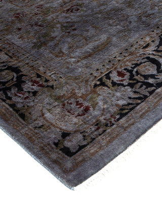 Contemporary Hand Knotted Overdyed Purple Area Rug 4' 7" x 6' 10"