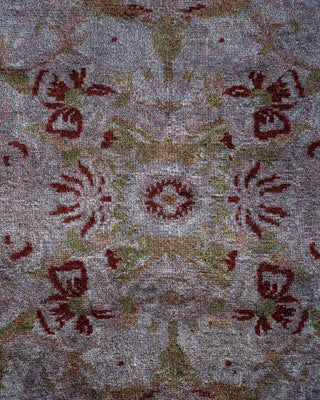 Contemporary Hand Knotted Overdyed Purple Area Rug 4' 7" x 6' 10"