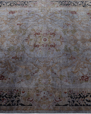 Contemporary Hand Knotted Overdyed Purple Area Rug 4' 7" x 6' 10"