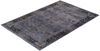 Contemporary Hand Knotted Overdyed Purple Area Rug 4' 7" x 6' 10"