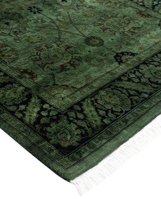 Overdyed Hand-Knotted Wool Modern-Contemporary Green Runner 3' 0" x 8' 9"