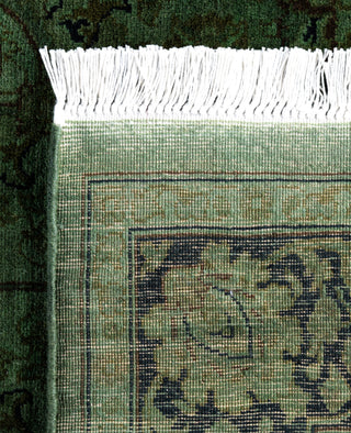 Overdyed Hand-Knotted Wool Modern-Contemporary Green Runner 3' 0" x 8' 9"