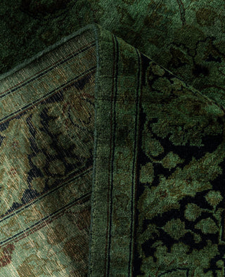 Overdyed Hand-Knotted Wool Modern-Contemporary Green Runner 3' 0" x 8' 9"