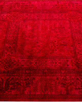 Contemporary Hand-Knotted Overdyed Red Runner 3' 0" x 18' 2"