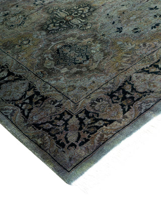 Contemporary Hand Knotted Overdyed Gray Runner 3' 0" x 10' 2"