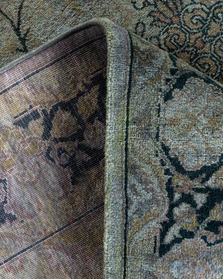 Contemporary Hand Knotted Overdyed Gray Runner 3' 0" x 10' 2"