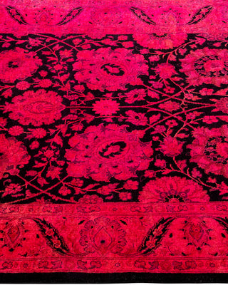 Contemporary Hand Knotted Overdyed Red Runner 3' 1" x 10' 9"
