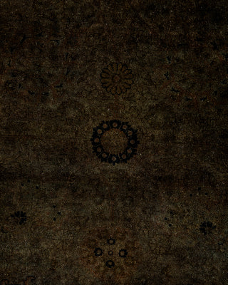 Contemporary Hand Knotted Overdyed Black Runner 3' 2" x 13' 6"
