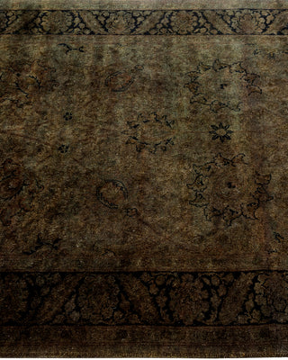 Contemporary Hand Knotted Overdyed Black Runner 3' 2" x 13' 6"