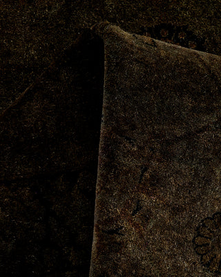 Contemporary Hand Knotted Overdyed Black Runner 3' 2" x 13' 6"