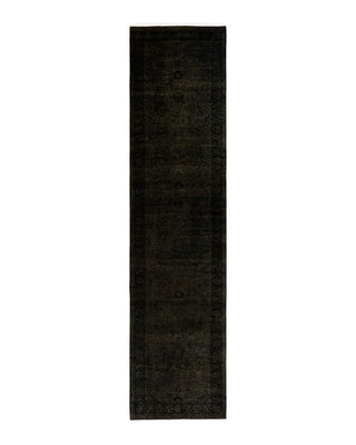 Contemporary Fine Vibrance Brown Wool Area Rug 3' 2" x 13' 6"
