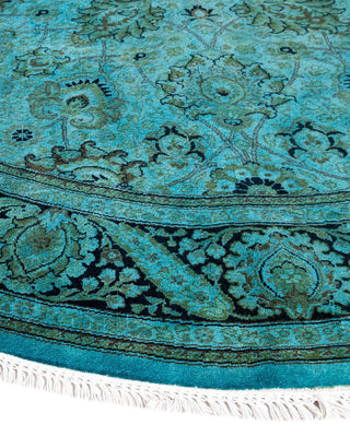 Fine Vibrance, One-of-a-Kind Hand-Knotted Area Rug - Blue, 5' 1" x 5' 1" - Solo Rugs