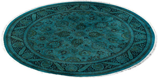 Fine Vibrance, One-of-a-Kind Hand-Knotted Area Rug - Blue, 5' 1" x 5' 1" - Solo Rugs