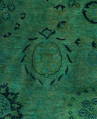 Overdyed One-of-a-Kind Wool Green Area Rug 8' 2" x 14' 6"