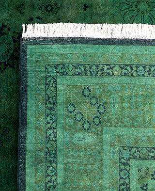 Overdyed One-of-a-Kind Wool Green Area Rug 8' 2" x 14' 6"