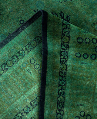 Overdyed One-of-a-Kind Wool Green Area Rug 8' 2" x 14' 6"