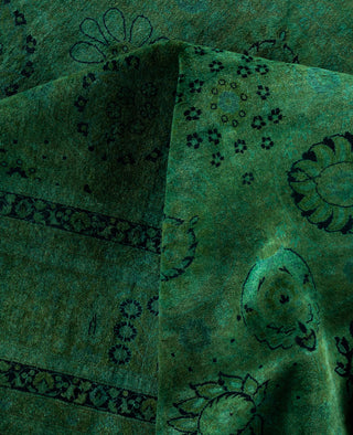 Overdyed One-of-a-Kind Wool Green Area Rug 8' 2" x 14' 6"