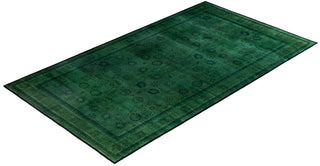 Overdyed One-of-a-Kind Wool Green Area Rug 8' 2" x 14' 6"