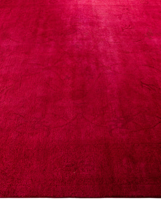 Contemporary Overdyed Wool Hand Knotted Red Area Rug 8' 1" x 10' 3"