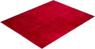 Contemporary Overdyed Wool Hand Knotted Red Area Rug 8' 1" x 10' 3"